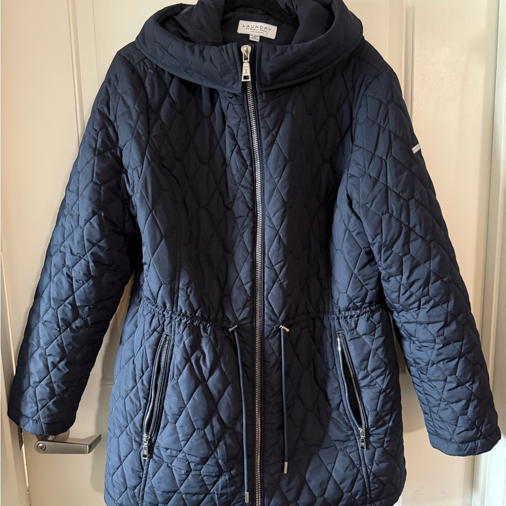 Laundry By Shelli Segal Navy Quilted Puffer Jacket